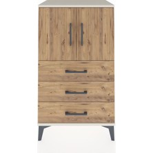 Hyperion Komodin 2 Raflı 3 Çekmeceli 2 Kapaklı 60X44X106 Aytaşı-Çam