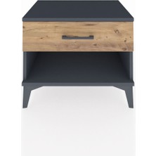 Hyperion Komodin Tek Çekmeceli 60X44X48 Antrasit-Çam