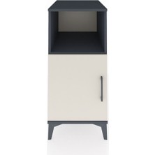 Kronos Komodin 2 Raflı Tek Kapaklı 44X59X96 Antrasit-Aytaşı