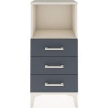 Arges Komodin Tek Raflı 3 Çekmeceli 44X30X96 Aytaşı-Antrasit