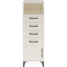 Arges Dolap Tek Raflı 4 Çekmeceli Tek Kapaklı 44X30X134 Aytaşı-Aytaşı