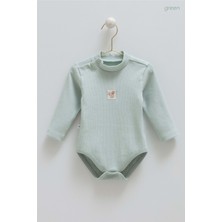 Yarım Balıkçı Basıc Çıtçıtlı Body - Caramell  - BE2072 - Yeşil - 9 - 12 Ay - BE2072-YEŞIL-9 - 12 Ay Yeşil
