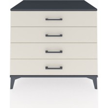 Kronos Şifonyer 4 Çekmeceli 88X59X80 Antrasit-Aytaşı