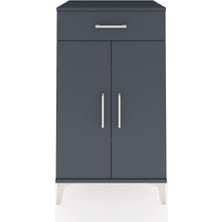 Hyperion Komodin 2 Raflı Tek Çekmeceli 2 Kapaklı 60X44X106 Antrasit-Antrasit