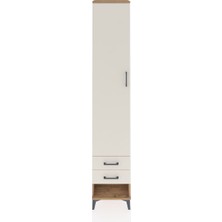 Hyperion Dolap 3 Raflı 2 Çekmeceli Tek Askılı 44X44X243 Çam-Aytaşı