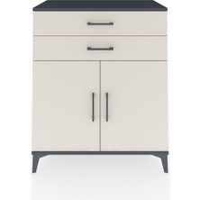 Hyperion Şifonyer Tek Raflı 2 Çekmeceli 2 Kapaklı 88X44X106 Antrasit-Aytaşı