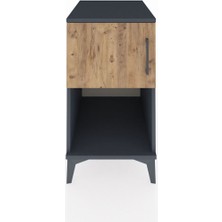 Kronos Komodin 2 Raflı Tek Kapaklı 44X59X80 Antrasit-Çam