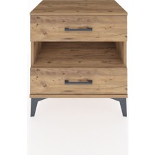 Hyperion Komodin Tek Raflı 2 Çekmeceli 60X44X64 Çam-Çam