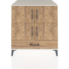 Kronos Şifonyer 4 Raflı Tek Çekmeceli 4 Kapaklı 88X59X96 Aytaşı-Çam