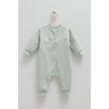 Color World Garnili Önden Fermuarlı Tulum - Caramell  - TE1984 - Yeşil - 6 - 9 Ay - TE1984-YEŞIL-6 - 9 Ay Yeşil