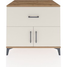 Kronos Şifonyer Tek Raflı Tek Çekmeceli 2 Kapaklı 88X59X80 Çam-Aytaşı