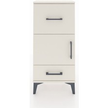 Arges Komodin Tek Raflı 2 Çekmeceli Tek Kapaklı 44X30X96 Aytaşı-Aytaşı