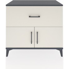 Hyperion Şifonyer Tek Çekmeceli 2 Kapaklı 88X44X80 Antrasit-Aytaşı