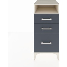 Kronos Komodin Tek Raflı 3 Çekmeceli 44X59X96 Aytaşı-Antrasit