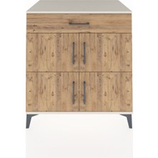 Kronos Şifonyer 3 Raflı Tek Çekmeceli 4 Kapaklı 88X59X96 Aytaşı-Çam