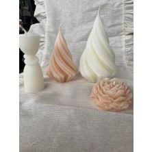 4lü Karışık Model Mum Seti Şakayık-Spiral-Düğüm Motifli