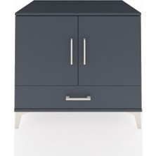 Kronos Şifonyer 2 Raflı Tek Çekmeceli 2 Kapaklı 88X59X80 Antrasit-Antrasit