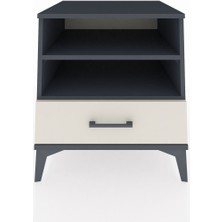 Kronos Komodin 2 Raflı Tek Çekmeceli 60X59X64 Antrasit-Aytaşı