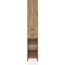 Hyperion Dolap 4 Raflı 2 Çekmeceli Tek Kapaklı 44X44X243 Çam-Çam