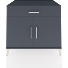 Kronos Şifonyer Tek Raflı Tek Çekmeceli 2 Kapaklı 88X59X80 Antrasit-Antrasit