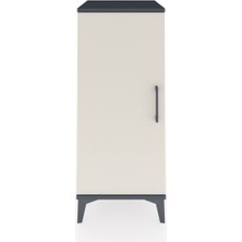 Hyperion Komodin 2 Raflı Tek Kapaklı 44X44X106 Antrasit-Aytaşı