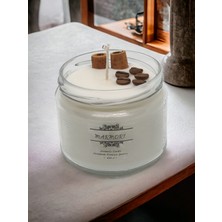 Dekoratif Kış Mumu Kahve-Tarçın Aromalı Cam Kavanoz Mum 330 cc