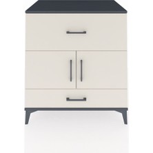 Kronos Şifonyer Tek Raflı 2 Çekmeceli 2 Kapaklı 88X59X96 Antrasit-Aytaşı
