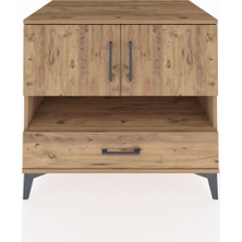 Kronos Şifonyer 3 Raflı Tek Çekmeceli 2 Kapaklı 88X59X80 Çam-Çam