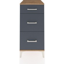 Kronos Komodin 3 Çekmeceli 44X59X96 Çam-Antrasit