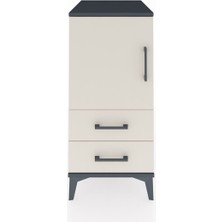 Kronos Komodin 2 Raflı 2 Çekmeceli Tek Kapaklı 44X59X96 Antrasit-Aytaşı