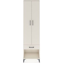 Arges Dolap 4 Raflı Tek Çekmeceli 2 Kapaklı 60X30X221 Aytaşı-Aytaşı