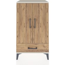 Hyperion Komodin 3 Raflı Tek Çekmeceli 2 Kapaklı 60X44X106 Aytaşı-Çam