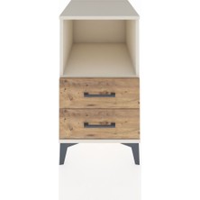 Kronos Komodin Tek Raflı 2 Çekmeceli 44X59X80 Aytaşı-Çam