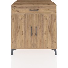 Kronos Şifonyer 2 Raflı Tek Çekmeceli 2 Kapaklı 88X59X96 Çam-Çam