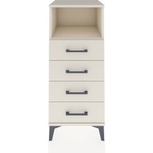Hyperion Komodin Tek Raflı 4 Çekmeceli 44X44X106 Aytaşı-Aytaşı