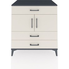Kronos Şifonyer 2 Raflı 3 Çekmeceli 2 Kapaklı 88X59X96 Antrasit-Aytaşı