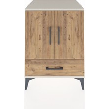 Kronos Komodin 2 Raflı Tek Çekmeceli 2 Kapaklı 60X59X80 Aytaşı-Çam