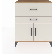 Hyperion Şifonyer Tek Raflı 2 Çekmeceli 2 Kapaklı 88X44X106 Çam-Aytaşı