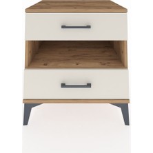 Kronos Komodin Tek Raflı 2 Çekmeceli 60X59X64 Çam-Aytaşı