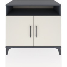 Hyperion Şifonyer Tek Raflı 2 Kapaklı 88X44X80 Antrasit-Aytaşı