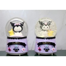 Kuromi Içi Dönmeli Püskürtmeli Işıklı Müzikli Kar Küresi Büyük Boy Model 2