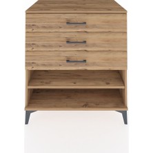 Kronos Şifonyer Tek Raflı 3 Çekmeceli 88X59X96 Çam-Çam