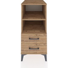 Kronos Komodin 2 Raflı 2 Çekmeceli 44X59X96 Çam-Çam