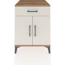 Kronos Komodin Tek Raflı Tek Çekmeceli 2 Kapaklı 60X59X80 Çam-Aytaşı
