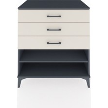 Kronos Şifonyer Tek Raflı 3 Çekmeceli 88X59X96 Antrasit-Aytaşı