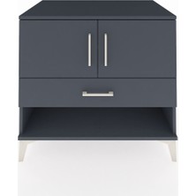Kronos Şifonyer 2 Raflı Tek Çekmeceli 2 Kapaklı 88X59X80 Antrasit-Antrasit
