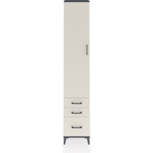 Hyperion Dolap 5 Raflı 3 Çekmeceli Tek Kapaklı 44X44X243 Antrasit-Aytaşı