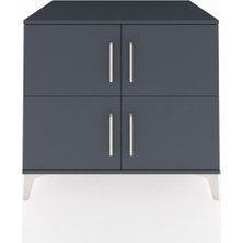 Kronos Şifonyer 3 Raflı 4 Kapaklı 88X59X80 Antrasit-Antrasit
