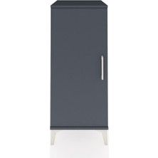 Hyperion Komodin Tek Raflı Tek Kapaklı 44X44X106 Antrasit-Antrasit