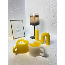 3 Lü Set - S Şekilli Mum,kalpli Fincan Şekilli Mum